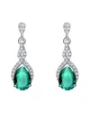 Genevive Silver Cz Drop Earrings