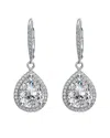 Genevive Silver Cz Drop Earrings