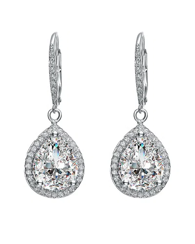 Genevive Silver Cz Drop Earrings