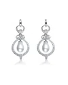 Genevive Silver Cz Drop Earrings