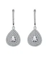 Genevive Silver Cz Drop Earrings