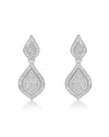 Genevive Silver Cz Drop Earrings