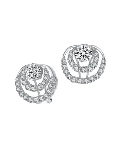 Genevive Silver Cz Drop Earrings In White