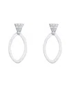Genevive Silver Cz Drop Earrings