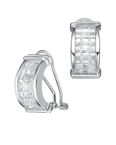 GENEVIVE GENEVIVE SILVER CZ DROP EARRINGS