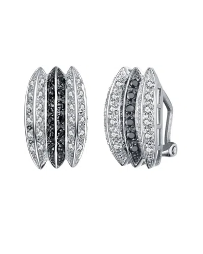 Genevive Silver Cz Drop Earrings In Multi