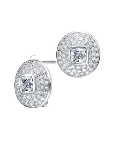 Genevive Silver Cz Drop Earrings In White