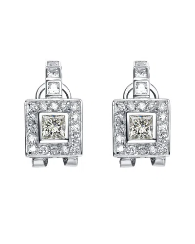 Genevive Silver Cz Drop Earrings In Metallic