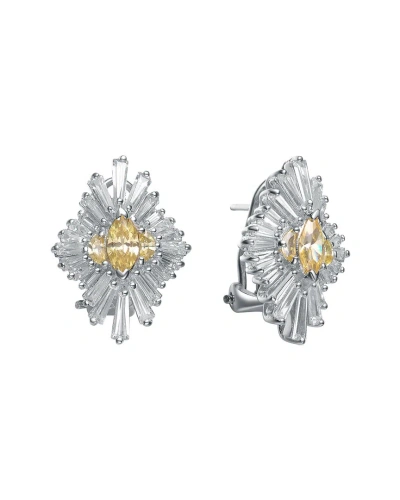 Genevive Silver Cz Drop Earrings In Metallic