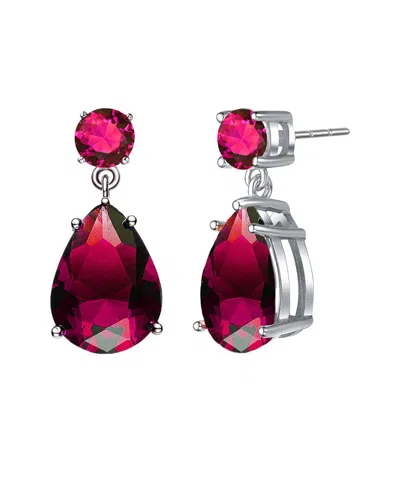 Genevive Silver Cz Drop Earrings In Metallic