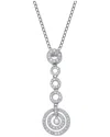 Genevive Silver Cz Drop Necklace