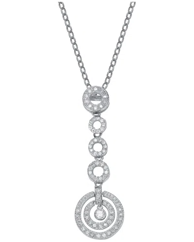 Genevive Silver Cz Drop Necklace