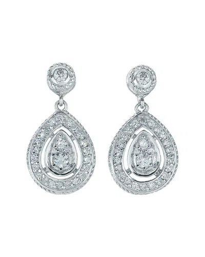 Genevive Silver Cz Earrings In Metallic