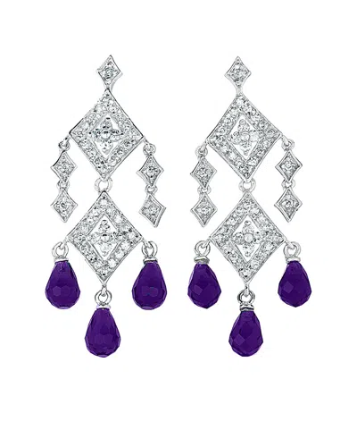 Genevive Silver Cz Earrings