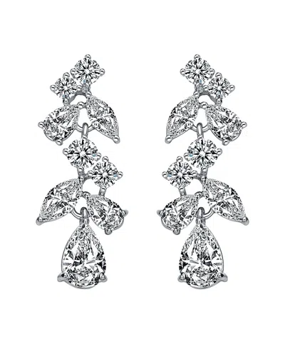 Genevive Silver Cz Earrings In Metallic