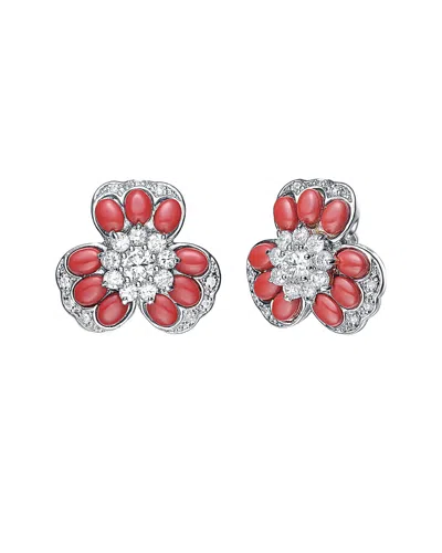 Genevive Silver Cz Earrings In Metallic