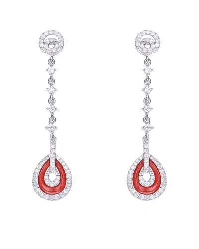 Genevive Silver Cz Earrings In Metallic