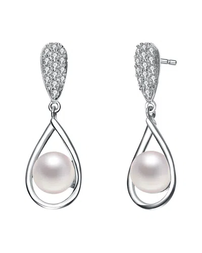 Genevive Silver Cz Earrings In Gray