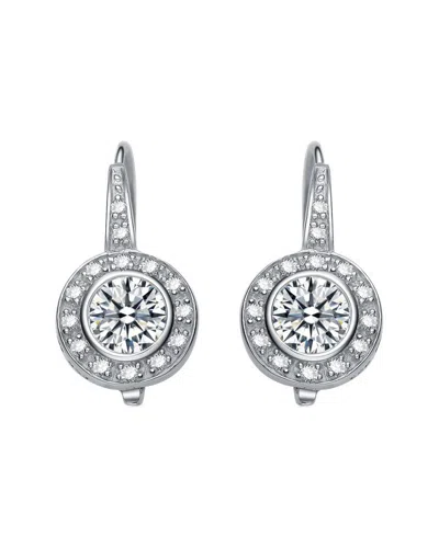 Genevive Silver Cz Earrings In Gray