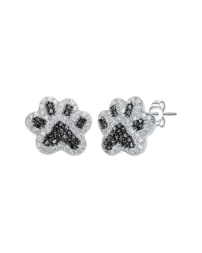 Genevive Silver Cz Earrings In Gray