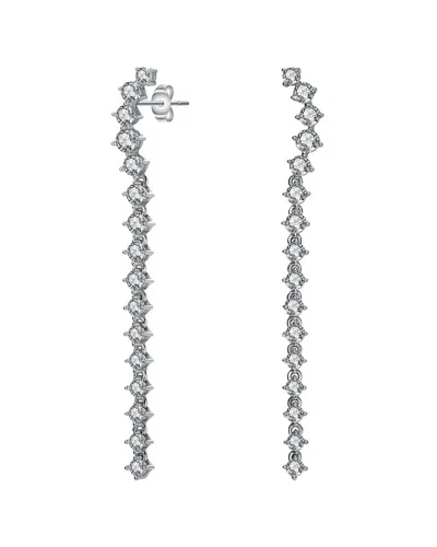 Genevive Silver Cz Earrings In Metallic