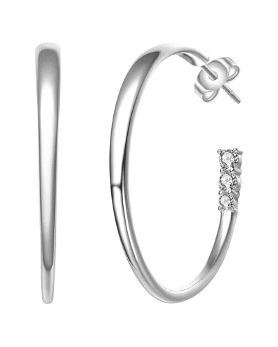 Genevive Silver Cz Earrings In Neutral