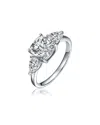 Genevive Silver Cz Engagement Ring