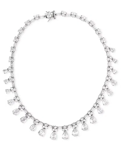 Genevive Silver Cz Evening Necklace