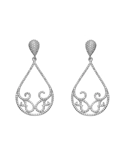 Genevive Silver Cz Filigree Earrings