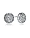 Genevive Silver Cz Filigree Flower Studs