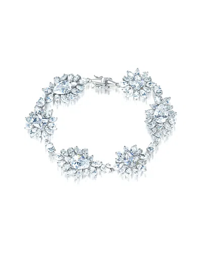 Genevive Silver Cz Flower Bracelet