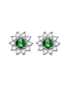 Genevive Silver  Cz Flower Studs