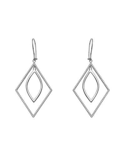 Genevive Silver Cz Geometric Earrings