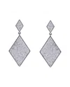 Genevive Silver Cz Geometric Earrings