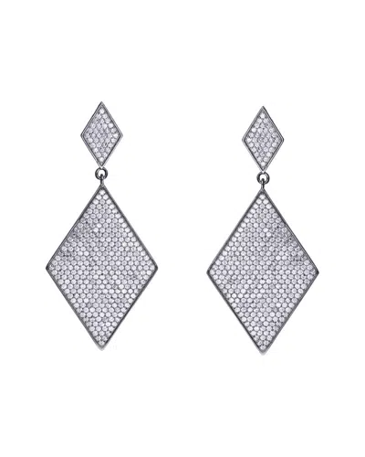 Genevive Silver Cz Geometric Earrings