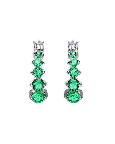 Genevive Silver Cz Graduated Hoops