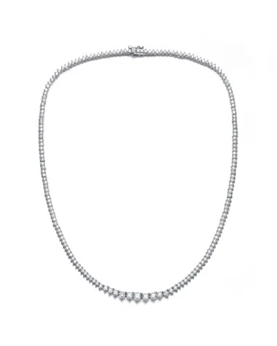 GENEVIVE GENEVIVE SILVER CZ GRADUATED TENNIS NECKLACE