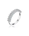 Genevive Silver Cz Half-eternity Ring