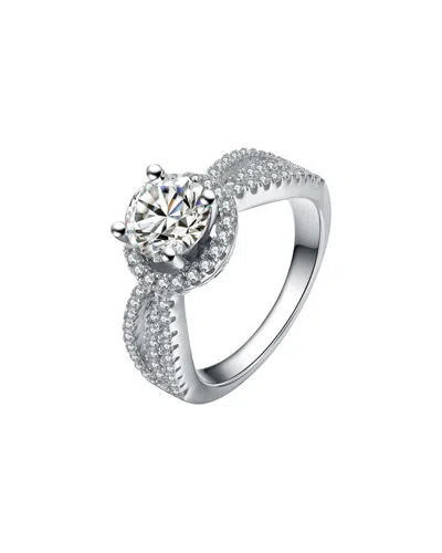 GENEVIVE GENEVIVE SILVER CZ HALO RING