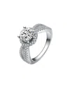 Genevive Silver Cz Halo Ring