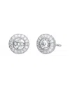 Genevive Silver Cz Halo Studs