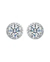 Genevive Silver Cz Halo Studs