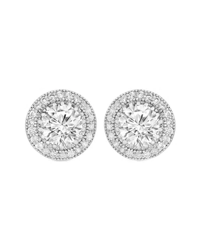 Genevive Silver Cz Halo Studs