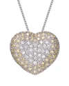 Genevive Silver Cz Heart Pendant