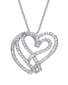 Genevive Silver Cz Heart Pendant