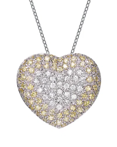 GENEVIVE GENEVIVE SILVER CZ HEART PENDANT