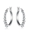 Genevive Silver Cz Hoop Earrings