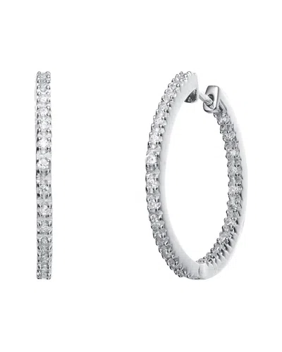 Genevive Silver Cz Hoop Earrings