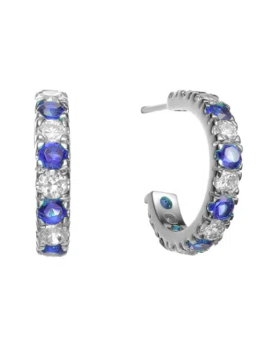 Genevive Silver Cz Hoop Earrings