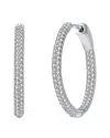 Genevive Silver Cz Hoops